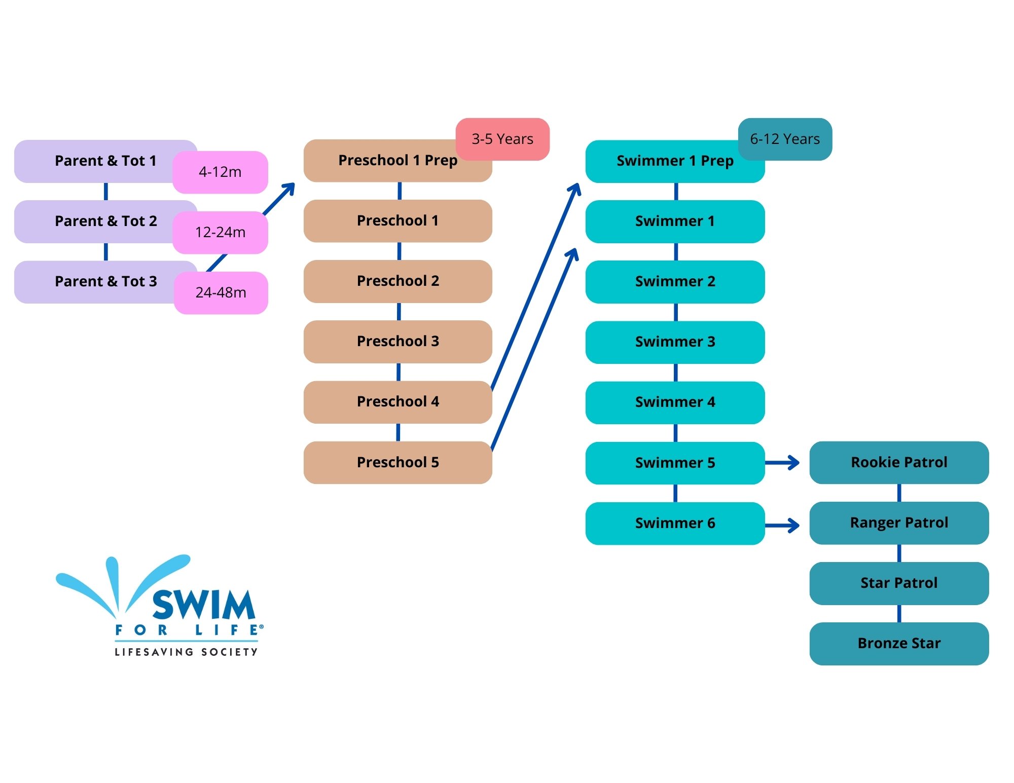 Swim for Life Level Chart